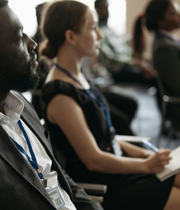 Large corporate event with business professionals networking
