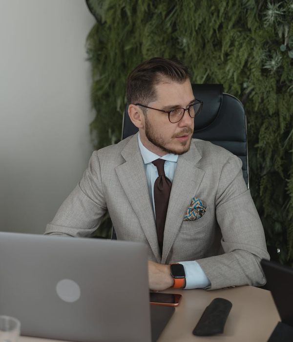 Professional man executive consultant in modern office